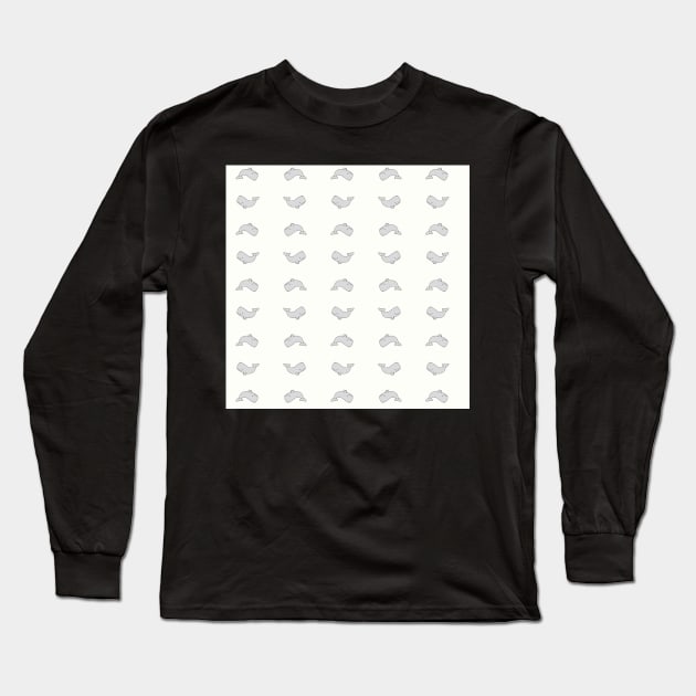 Sperm Whale Pattern Long Sleeve T-Shirt by Marina Rehder